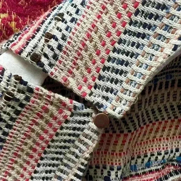 NWT 1. State Women’s Gypsy Night Boho Tweed White  Pink Stylish Summer Top Small - Picture 11 of 12